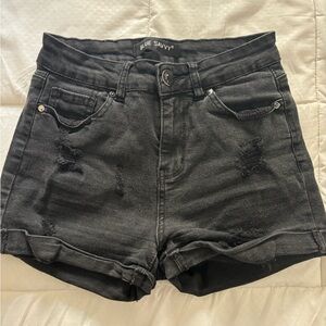 Women's Black Denim Shorts